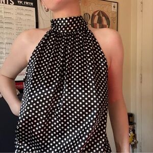 Forever 21 polka dot Satin halter top with scarf